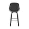Armen Living Arabela 26" Gray Faux Leather and Black Wood Swivel Bar Stool LCAABABLGR26 - alternate 4